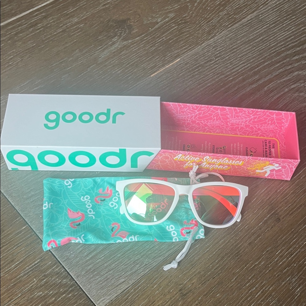 Goodr White Sunglasses with Red Lenses